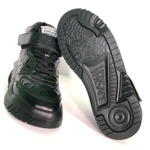 VERSACE Men’s High Top Leather Round Toe Sneakers IT Size 42.5 US Size 9.5 NWT